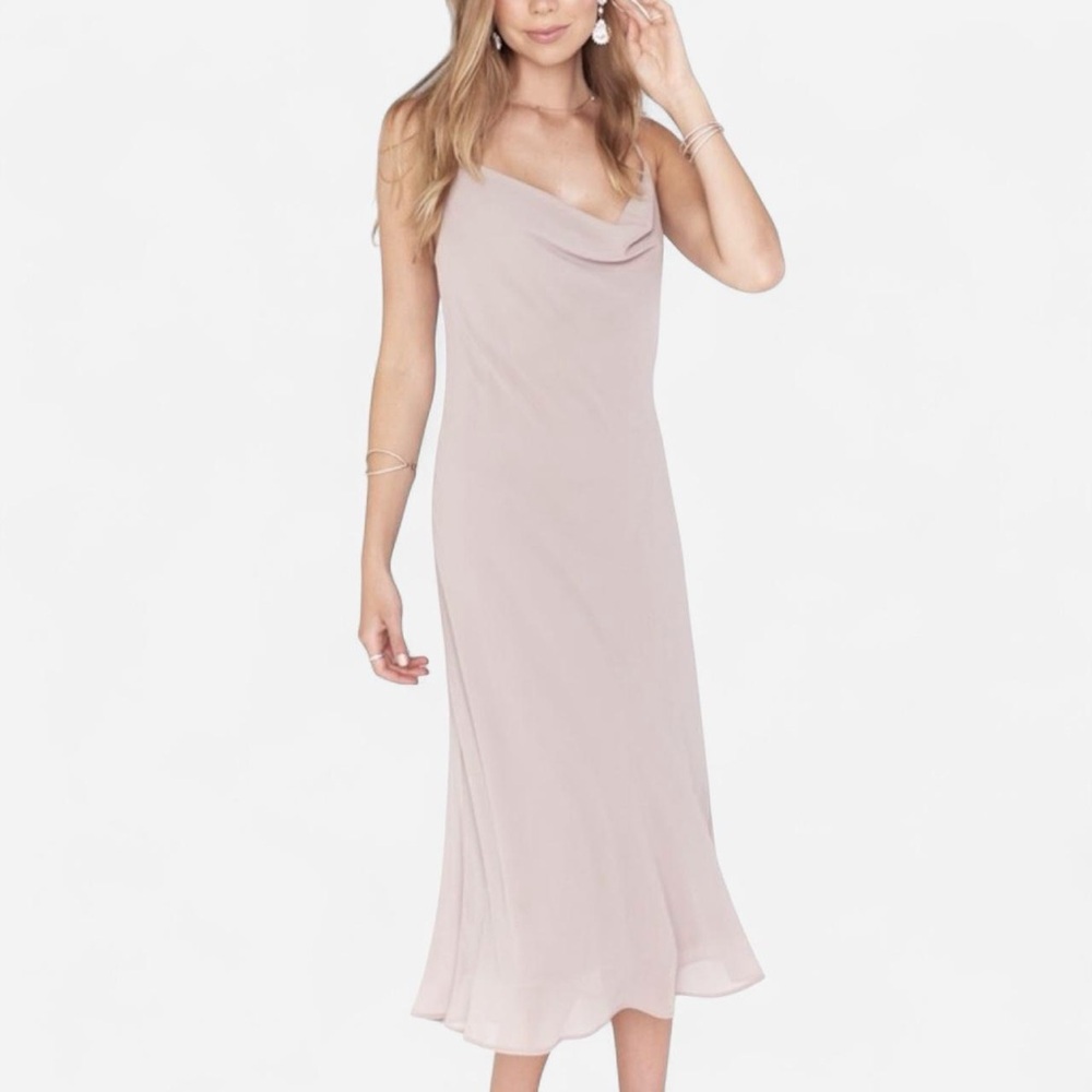 Show Me Your Mumu Verona Cowl Dress Light Beige Natural Small NWT